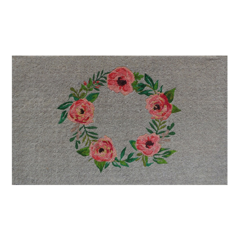 Rose Wreath 100% Coir Doormat
